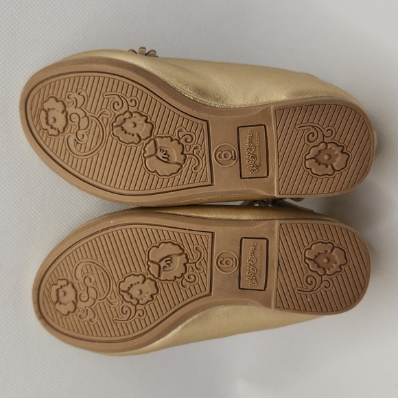 Self Esteem Gold Garden Ballet Flats Ankle Strap Girls Size 6 - Picture 8 of 10